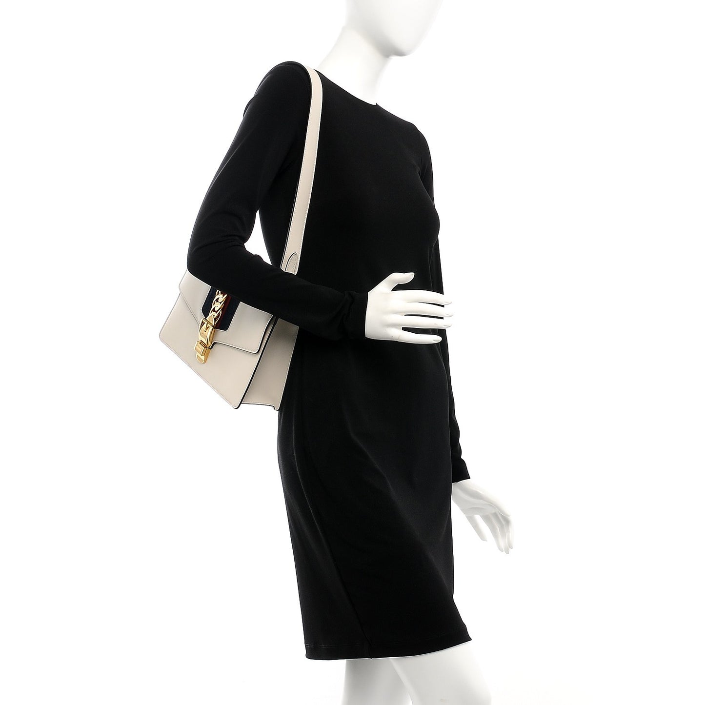 Calfskin Small Sylvie Shoulder Bag White