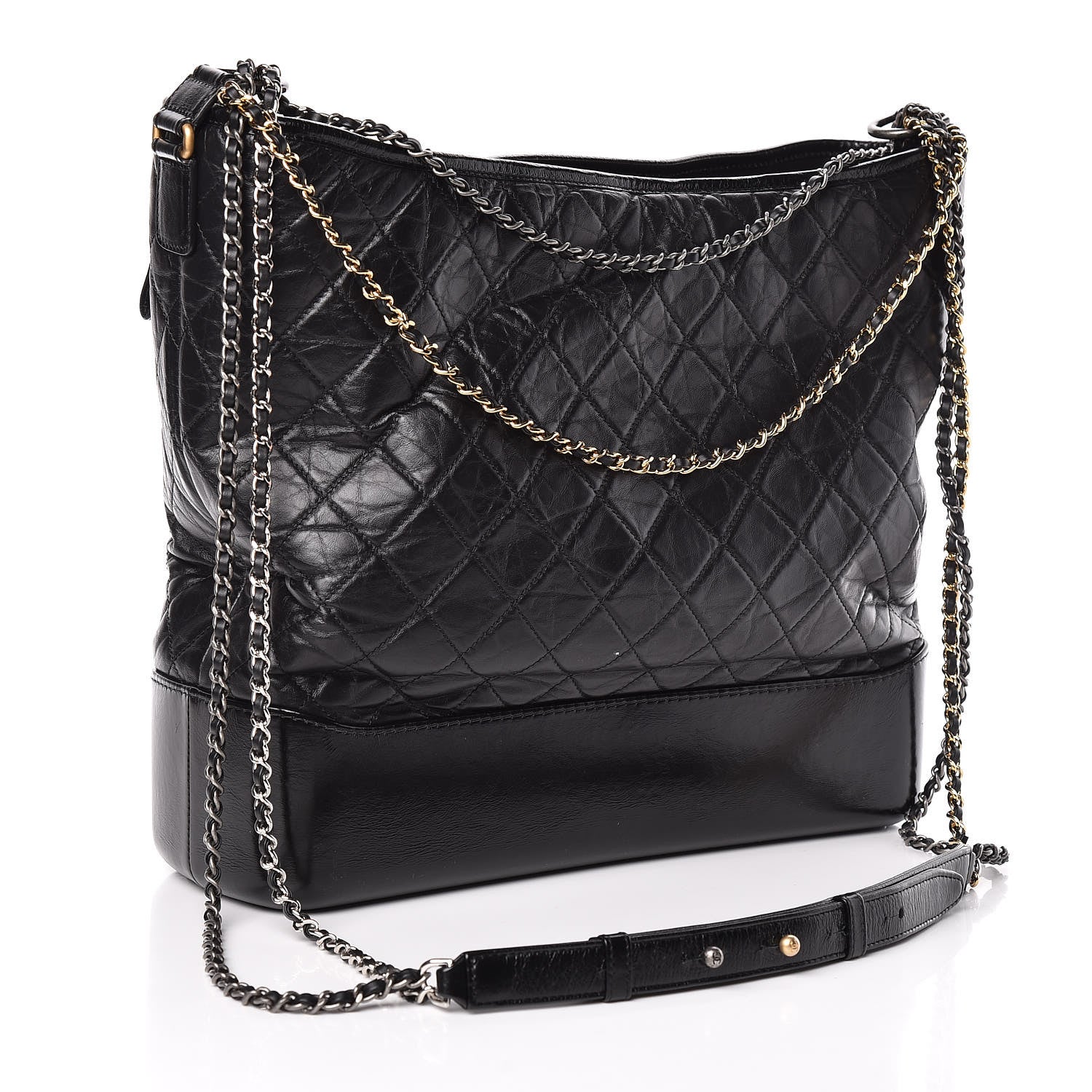 Chanel Aged Calfskin Quilted Maxi Gabrielle Hobo Black 3 of 12