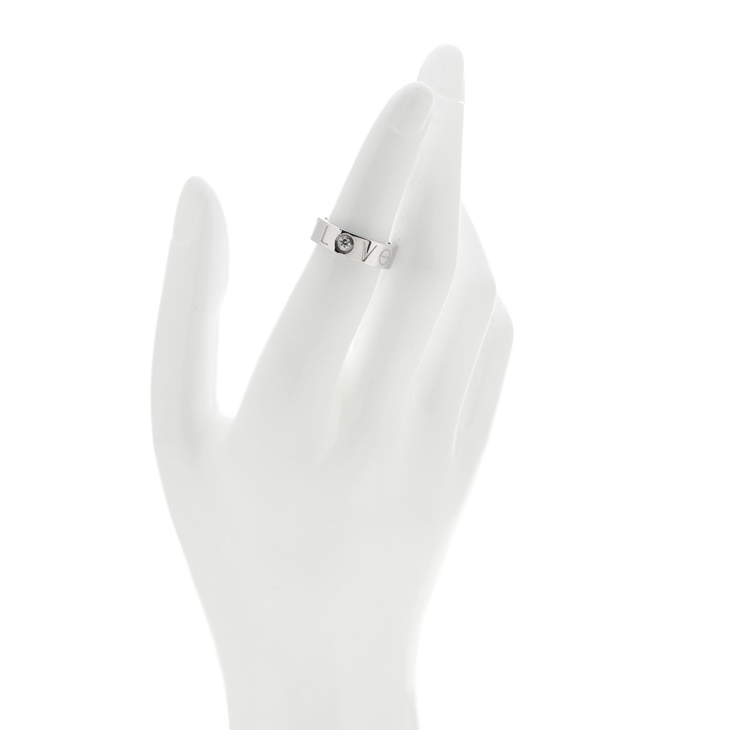 18K White Gold Diamond 5.5mm Christmas LOVE Ring 50 5.5