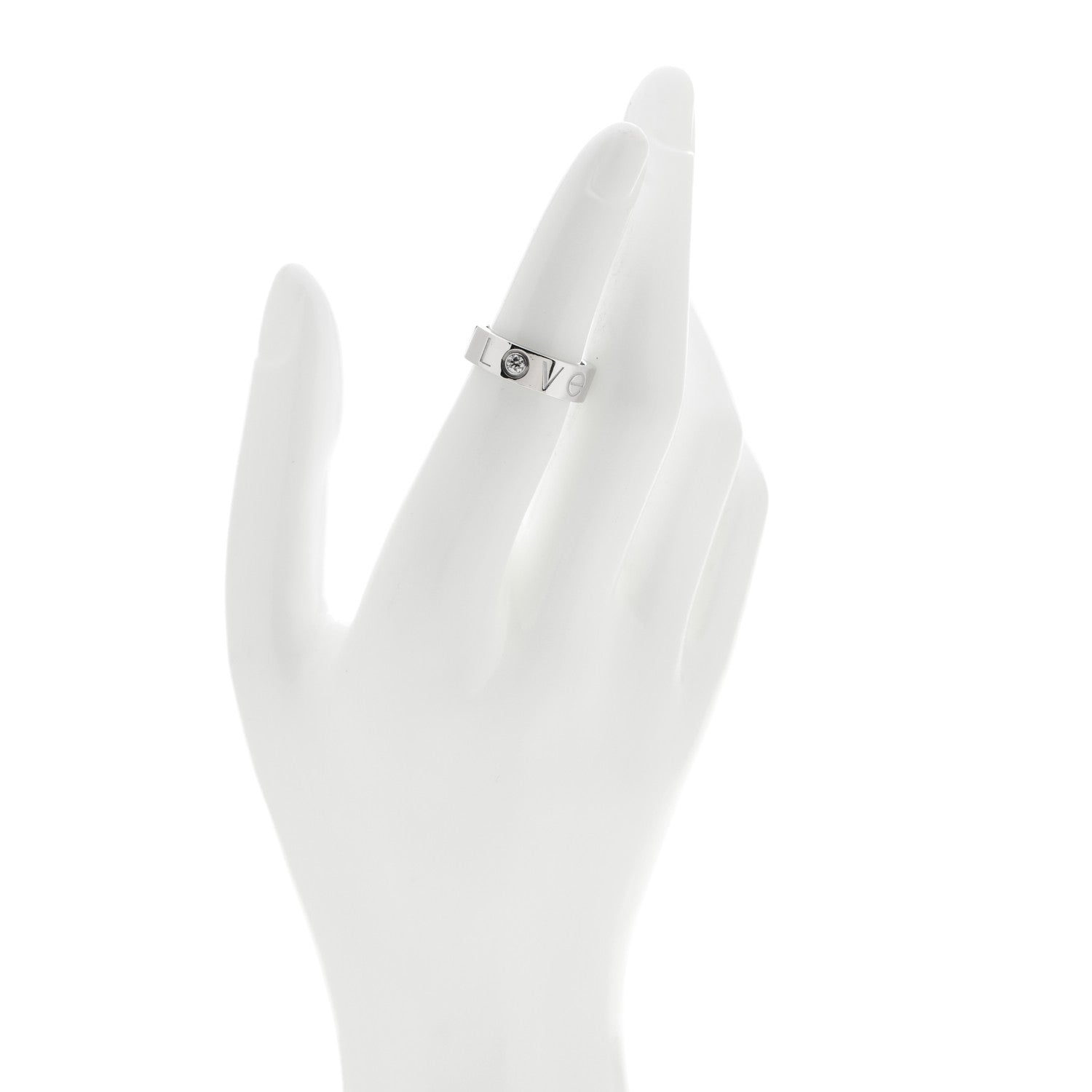Cartier 18K White Gold Diamond 5.5mm Christmas LOVE Ring 50 5.5 2 of 5