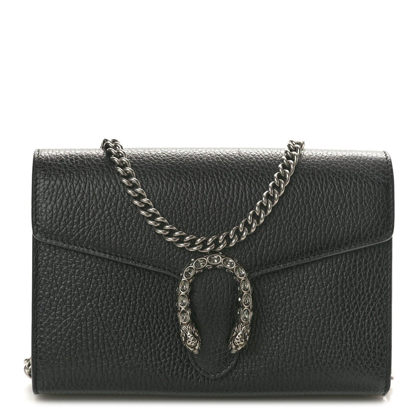 Calfskin Mini Dionysus Chain Wallet Black