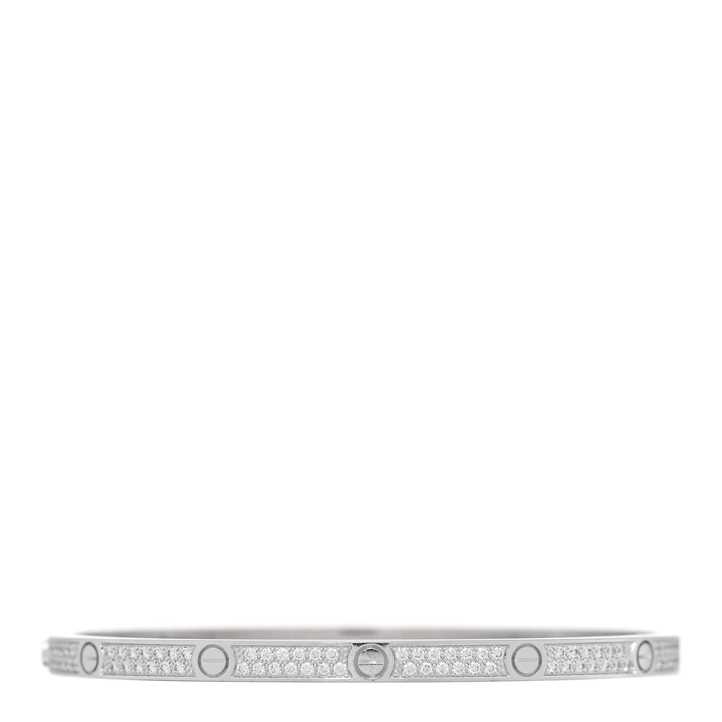 18K White Gold Diamond Small LOVE Paved Bracelet 16
