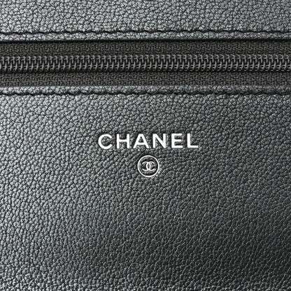 Chanel Iridescent Goatskin Quilted Wallet On Chain WOC Purple 6 of 13