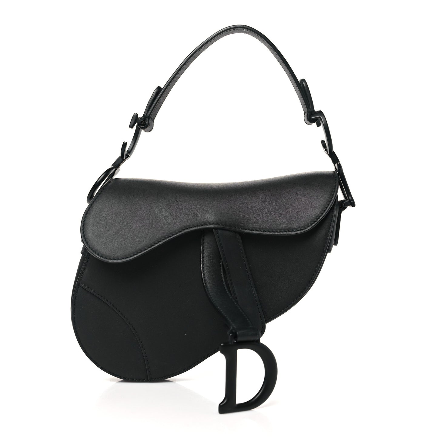 Ultra Matte Calfskin Mini Saddle Bag Black