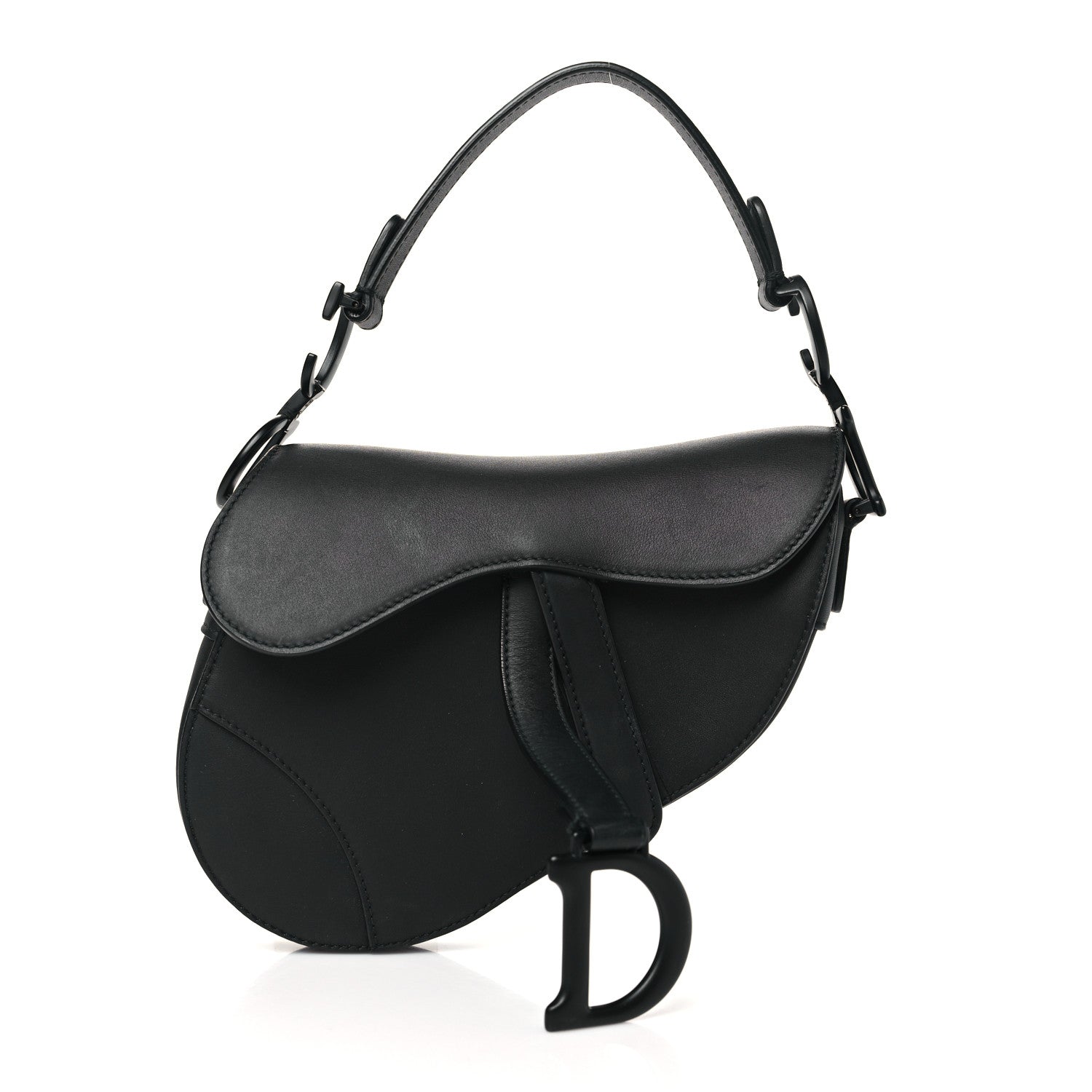 Christian Dior Ultra Matte Calfskin Mini Saddle Bag Black 1 of 11