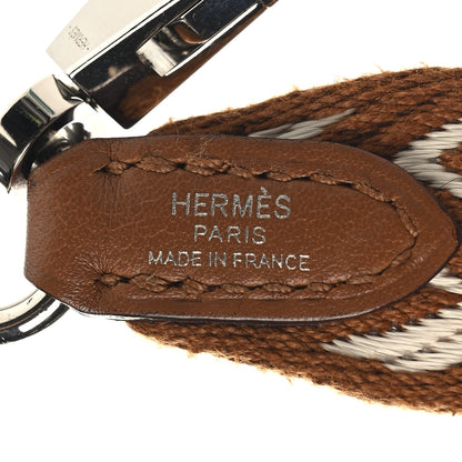 Hermes Toile Swift 25mm Sangle ZigZag Shoulder Strap Gold White 4 of 5