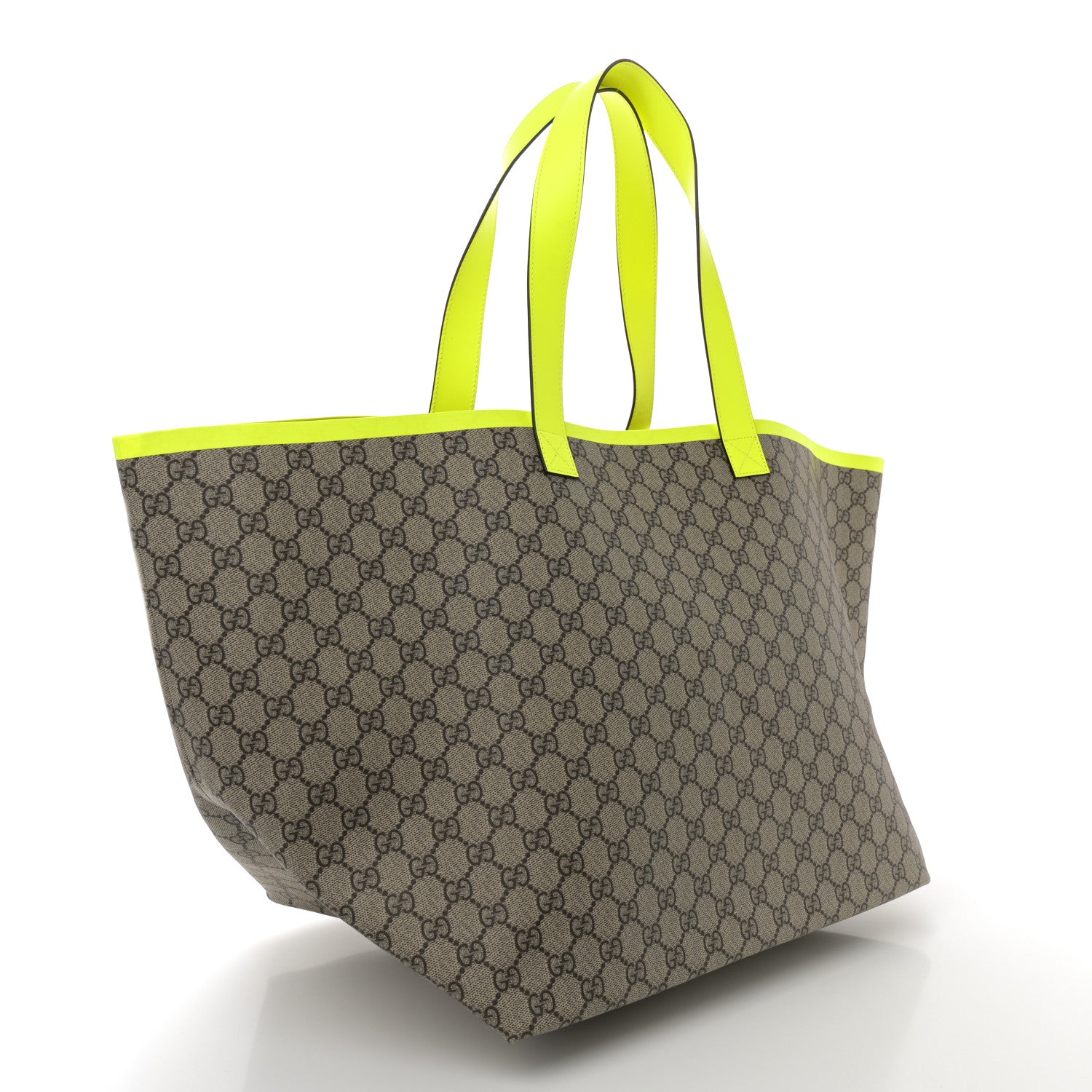 Gucci GG Supreme Monogram Totissima Shopping Tote Ebony Beige Yellow 4 of 11