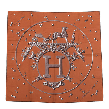 Hermes Silk Vif Argent Scarf 90 Orange 1 of 5