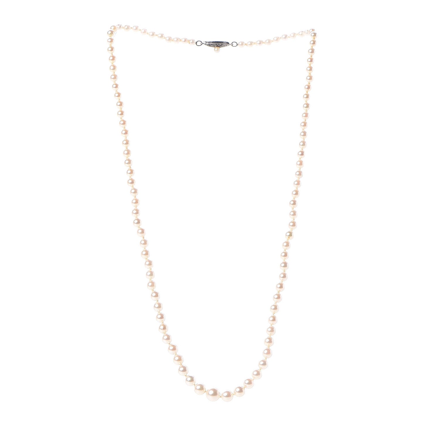 Sterling Silver Akoya Pearl 3.5-7mm Graduated Necklace