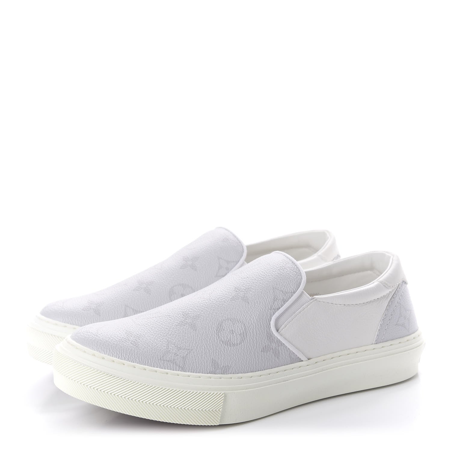 Louis Vuitton Monogram Trocadero Slip On Sneakers 5.5 White 3 of 9
