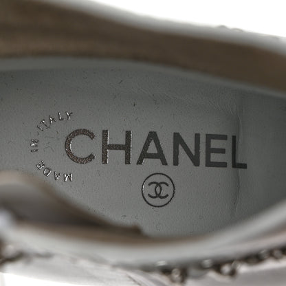 Chanel Crumpled Calfskin Cap Toe Chain Short Boots 40 White 6 of 8