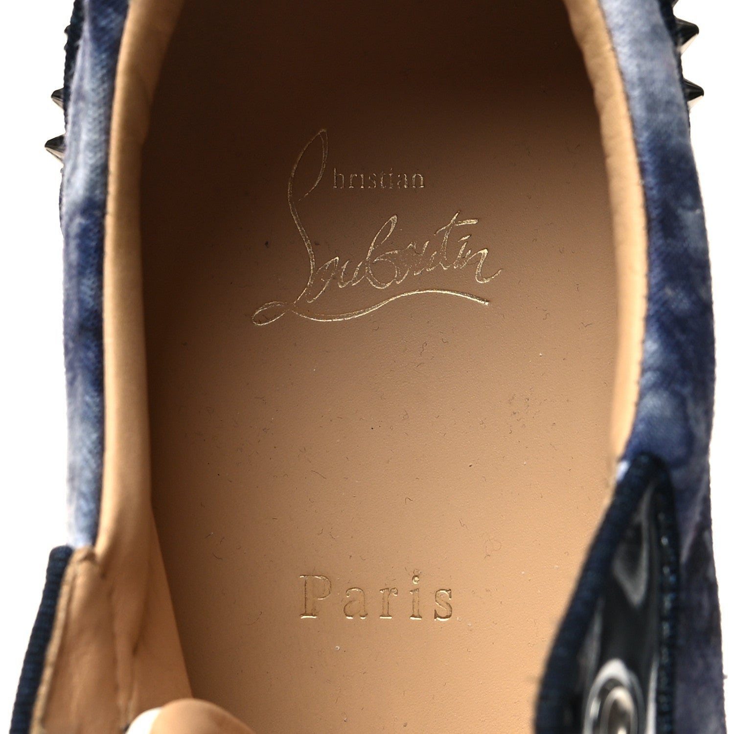 Christian Louboutin Calfskin Cotton Vieira Strass Womens Orlato Flat Sneakers 40 Multicolor 8 of 8