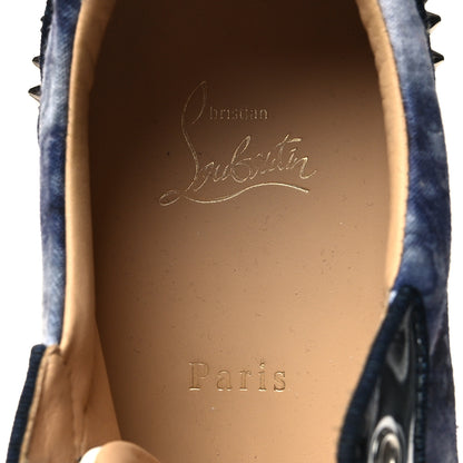 Christian Louboutin Calfskin Cotton Vieira Strass Womens Orlato Flat Sneakers 40 Multicolor 8 of 8