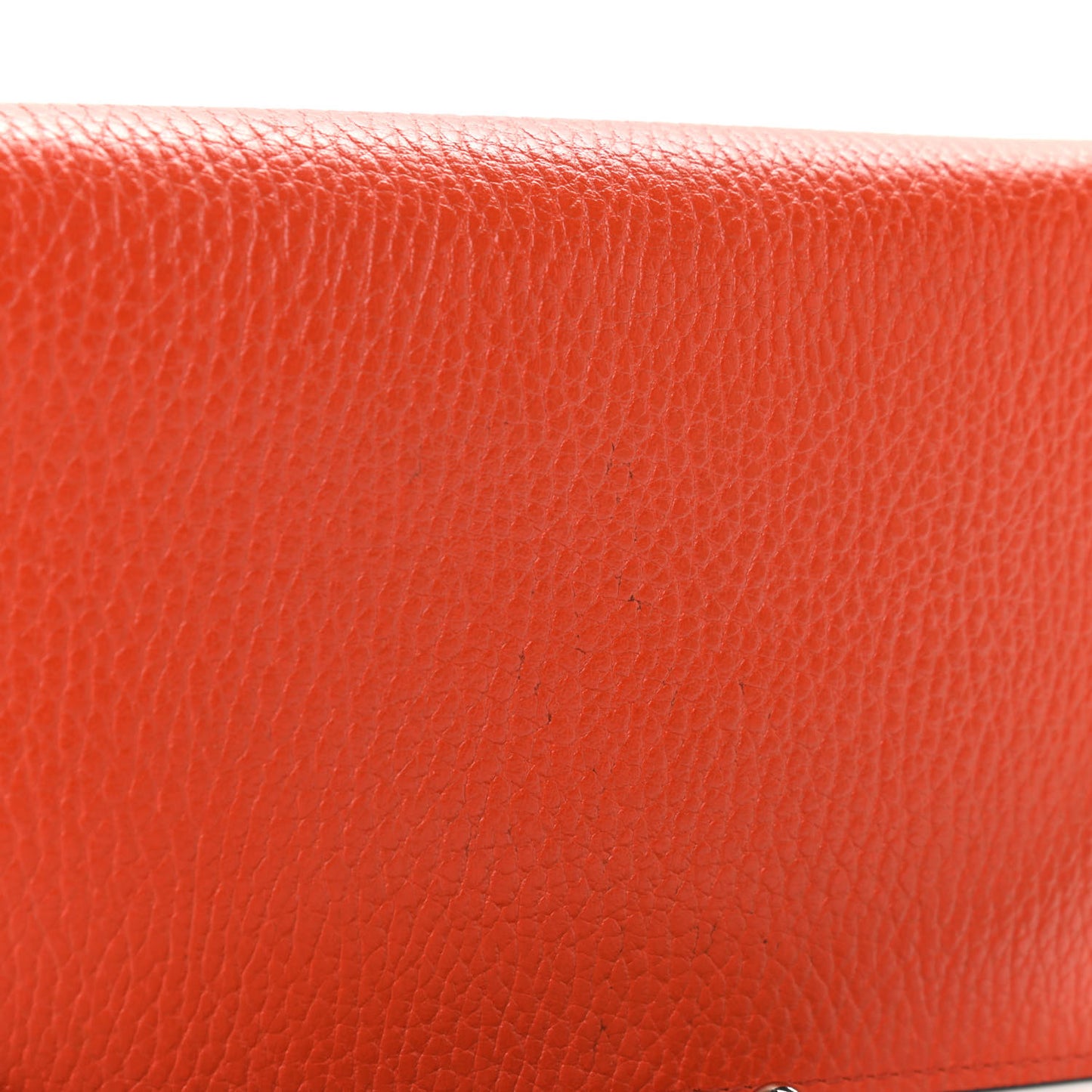 Dollar Calfskin Medium Betty Chain Wallet Sun Orange