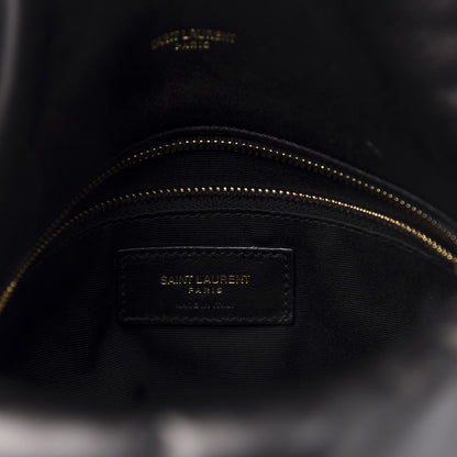 Saint Laurent Lambskin Quilted Medium Loulou Puffer Monogram Chain Satchel Black 6 of 12