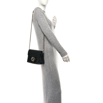 Gucci Dollar Calfskin Interlocking G Crossbody Bag Black 3 of 10