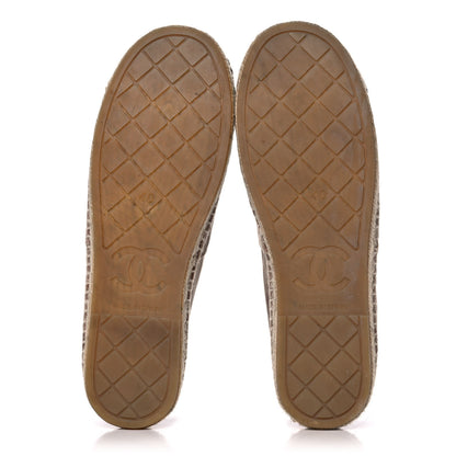 Chanel Velvet Logo Espadrilles 40 Beige Black 5 of 13