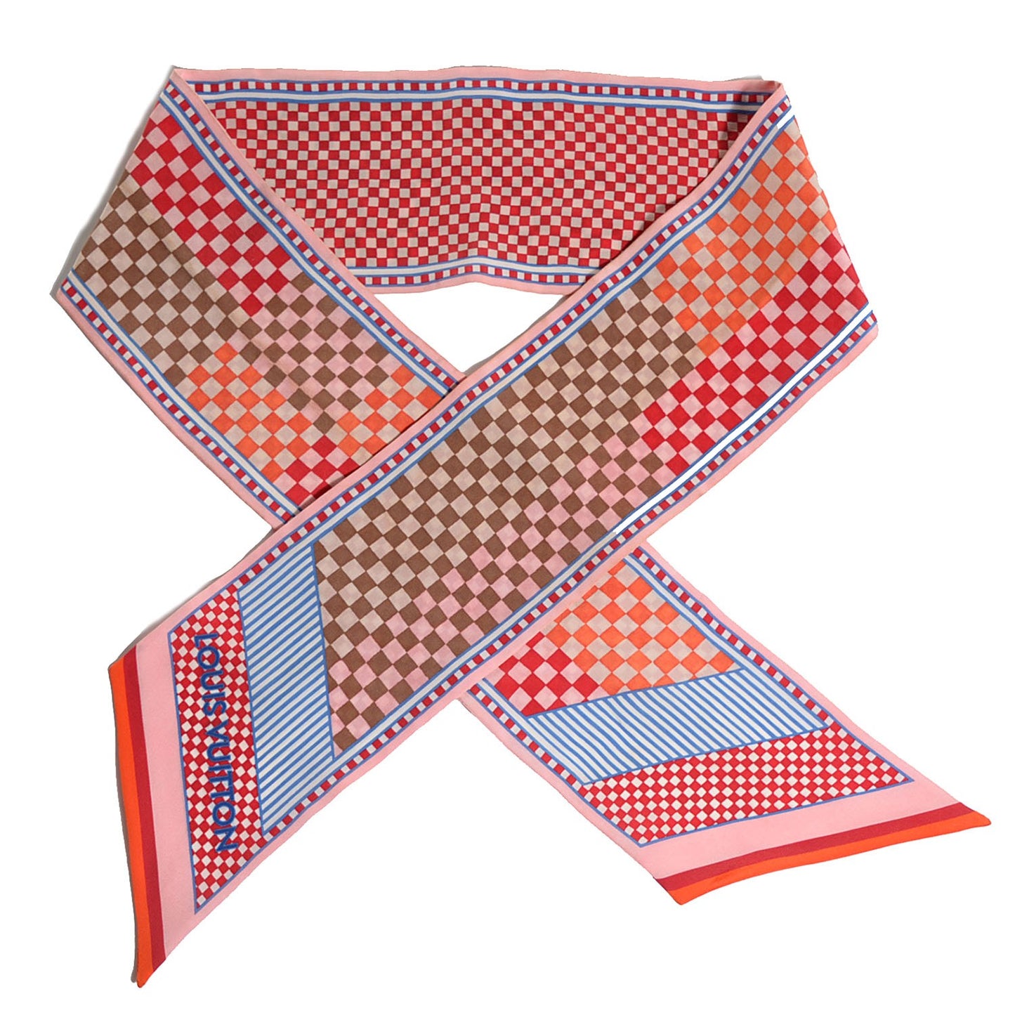 Silk Damier Aquarelle Bandeau Piment