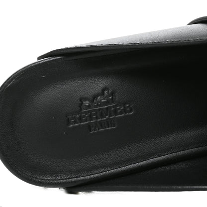 Hermes Calfskin Calya Mules 37 Black 7 of 8