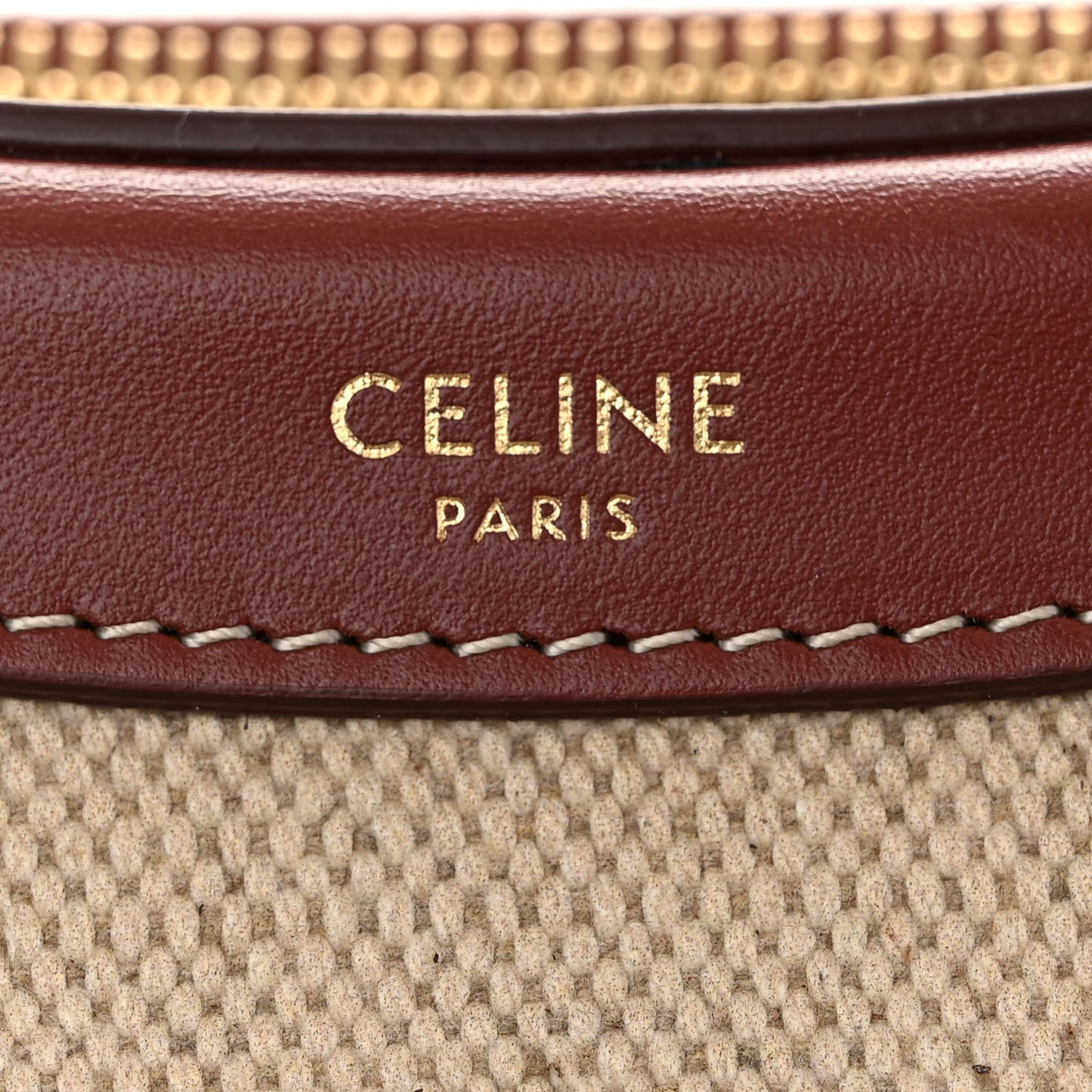 Textile Calfskin Besace Natural Teck