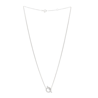 Hermes 18K White Gold Diamond Finesse Pendant Necklace 3 of 5