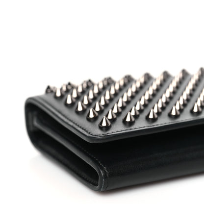 Christian Louboutin Calfskin Macaron Spiked Flap Wallet Black 7 of 8