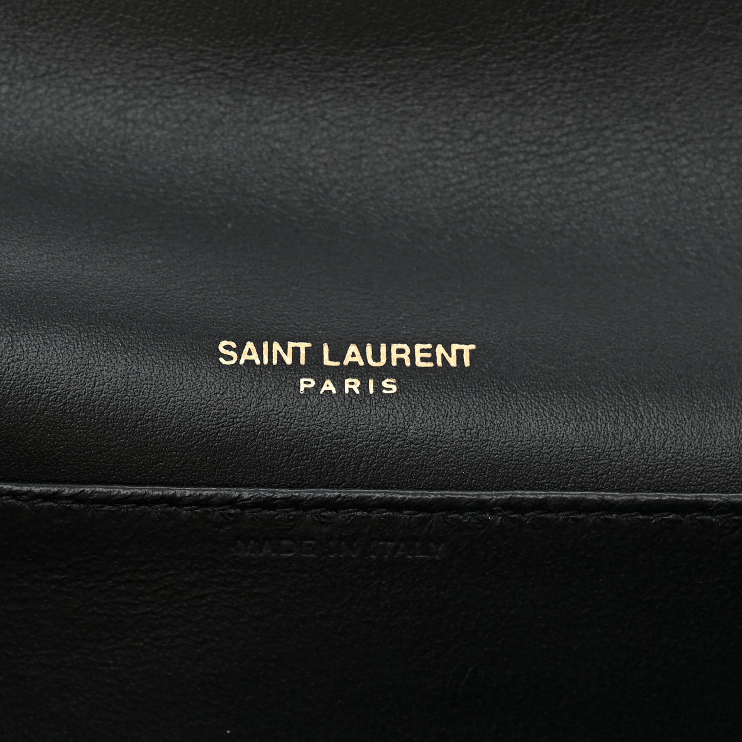 Crinkled Calfskin Uptown Chain Wallet Black