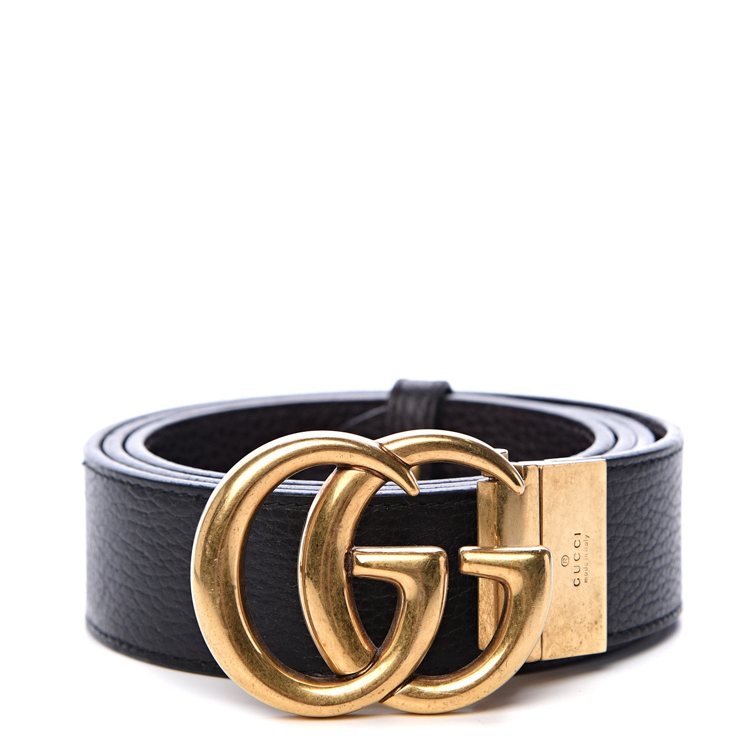 Gucci Calfskin Double G Reversible 37mm Belt 105 42 Black Cocoa 1 of 8