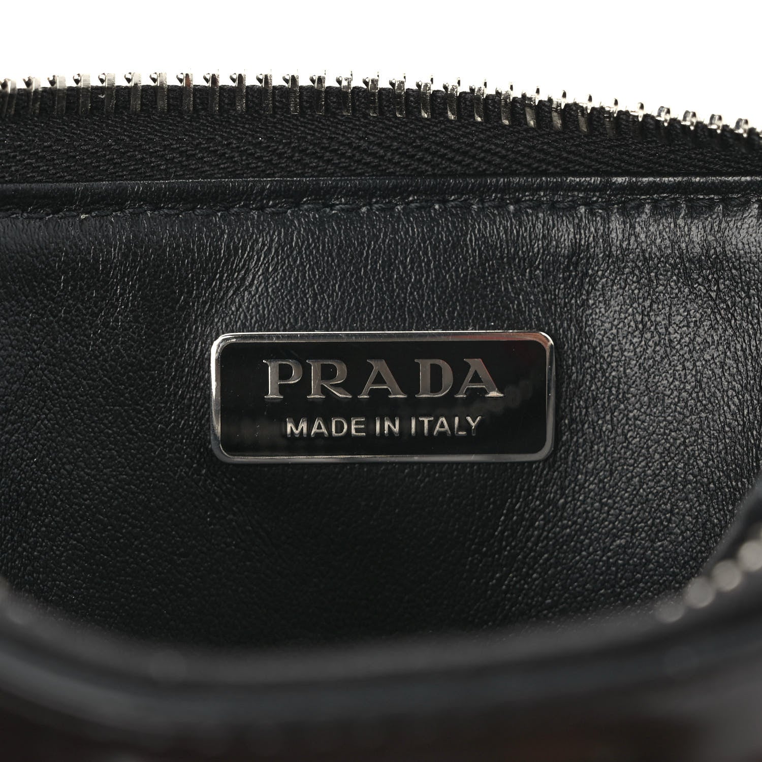 Prada Spazzolato Mini Triangle Chain Crossbody Pouch Black 6 of 8