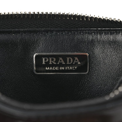 Prada Spazzolato Mini Triangle Chain Crossbody Pouch Black 6 of 8