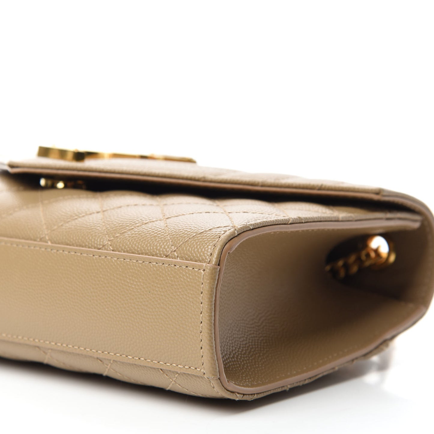 Grain De Poudre Textured Mixed Matelasse Triquilt Small Monogram Satchel Cork
