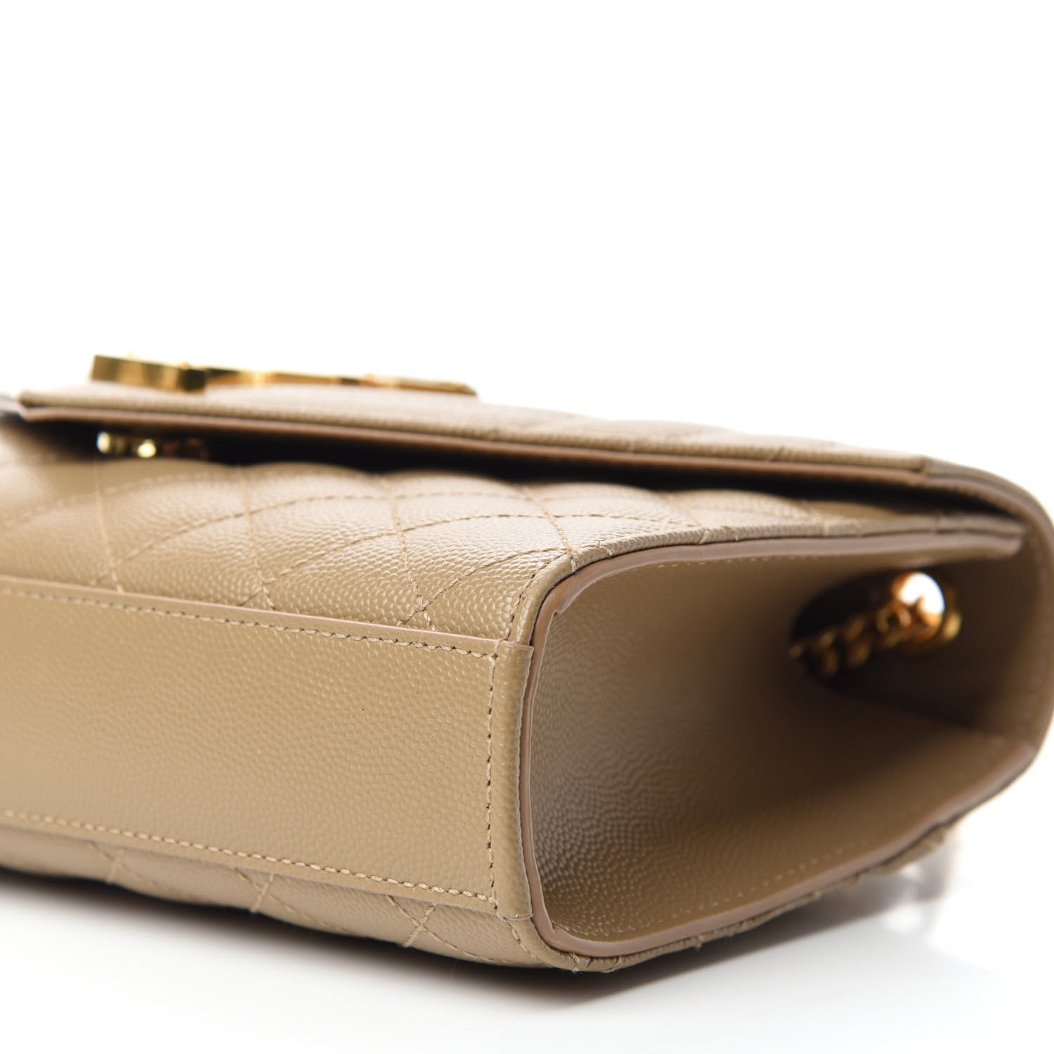 Saint Laurent Grain De Poudre Textured Mixed Matelasse Triquilt Small Monogram Satchel Cork 7 of 10