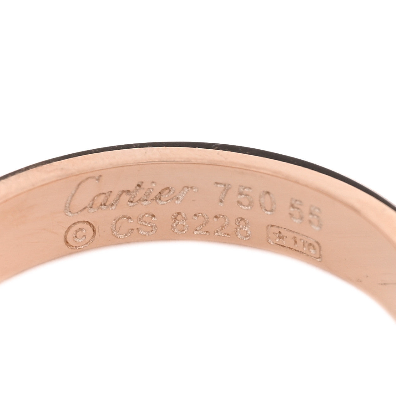 18K Pink Gold 3.5mm LOVE Wedding Band Ring 55 7.25