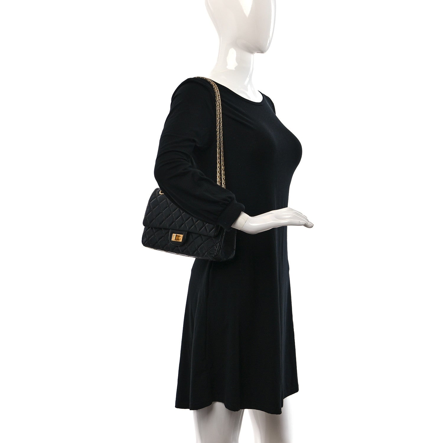 Chanel Aged Calfskin Quilted 2.55 Reissue 225 Flap Black 2 of 11