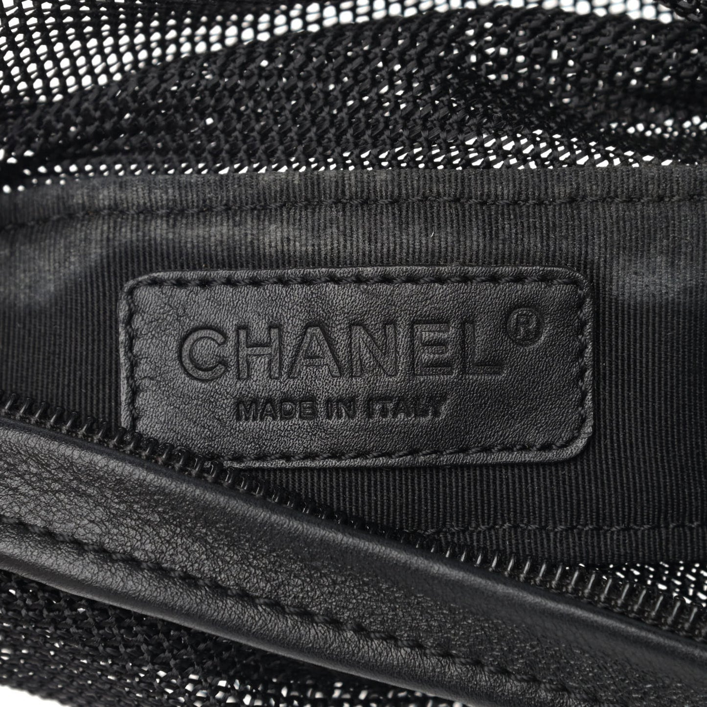 Mesh Calfskin Sport Tassel Hobo Black