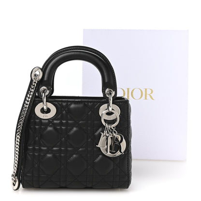 Christian Dior Lambskin Cannage Mini Lady Dior Black 11 of 11