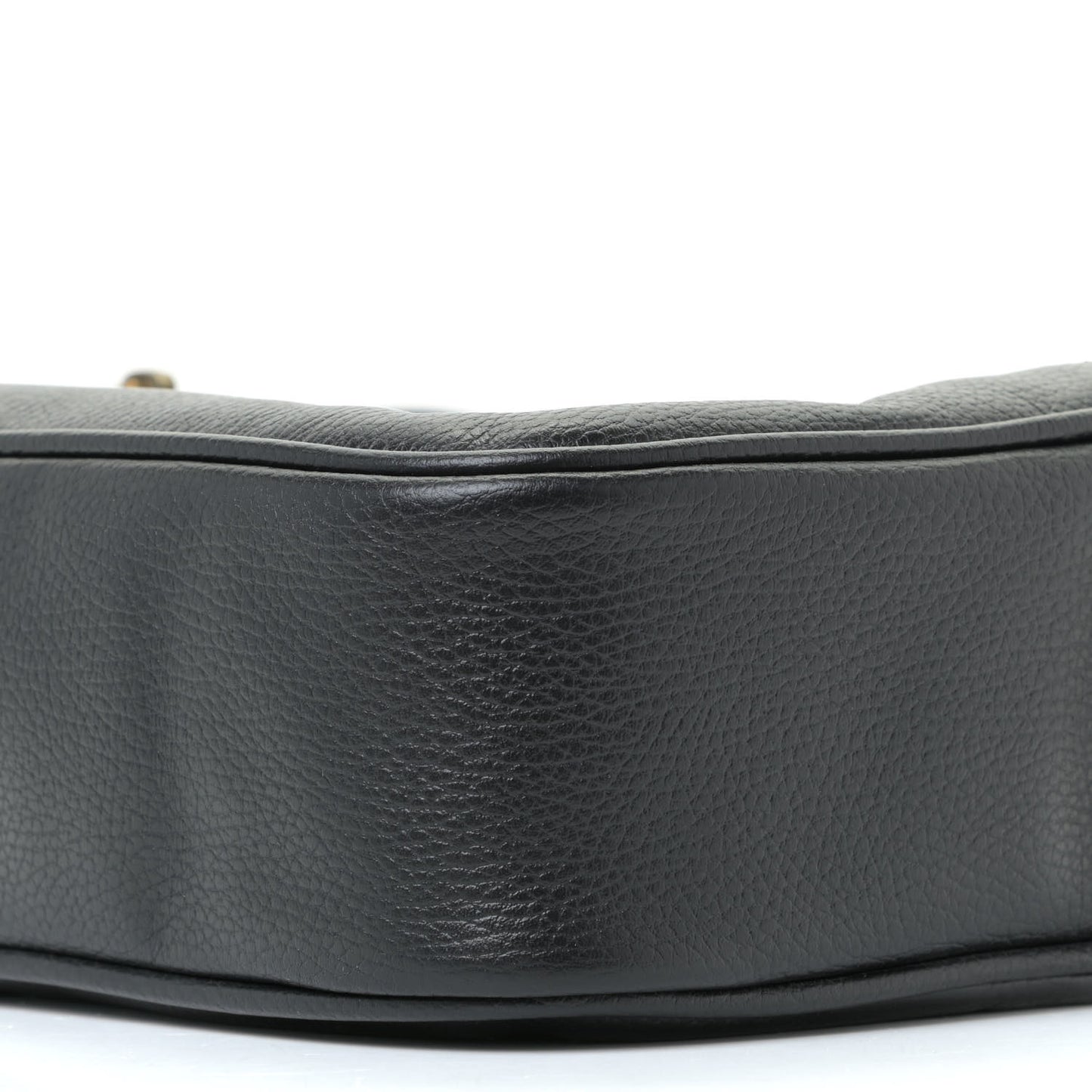 Pebbled Calfskin Logo Messenger Bag Black