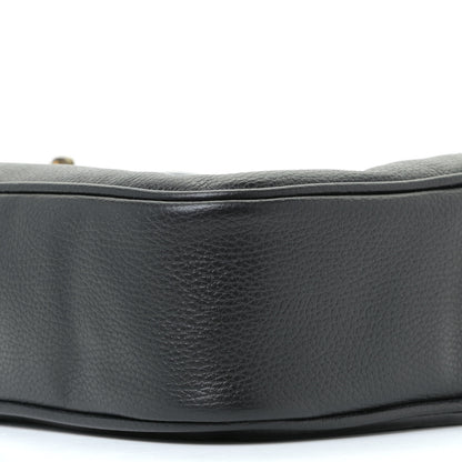 Gucci Pebbled Calfskin Logo Messenger Bag Black 6 of 11