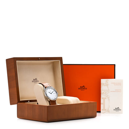 Hermes Stainless Steel Barenia 38mm Arceau Quartz Watch Fauve 6 of 6