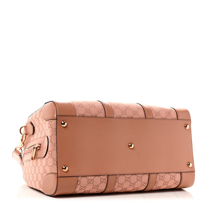 Gucci Monogram Azalea Calfskin Small Retro Interlocking G Duffle Bag Cloche Rose Pink 3 of 9