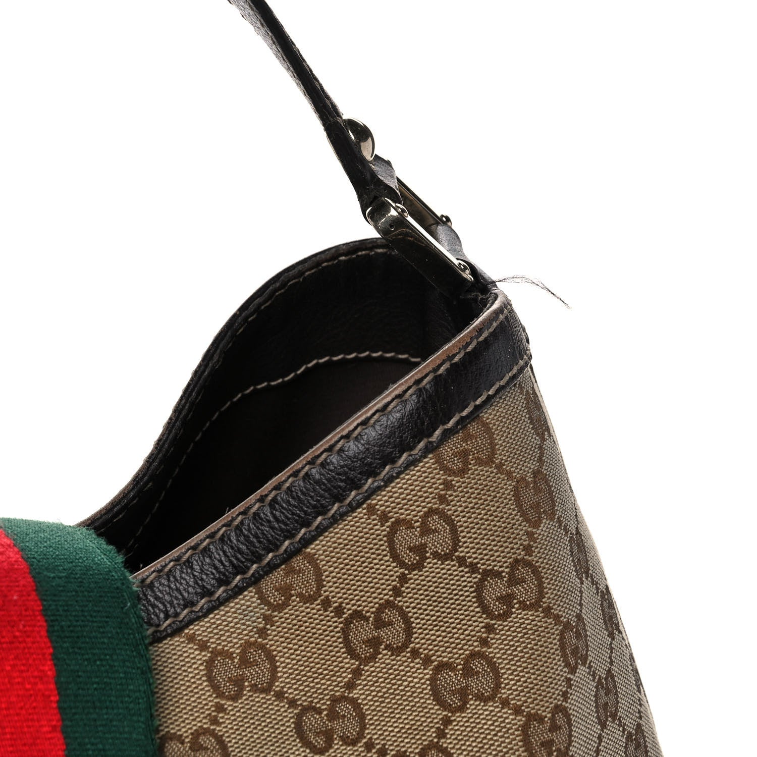 Gucci Monogram Large New Ladies Web Hobo Dark Brown 12 of 16