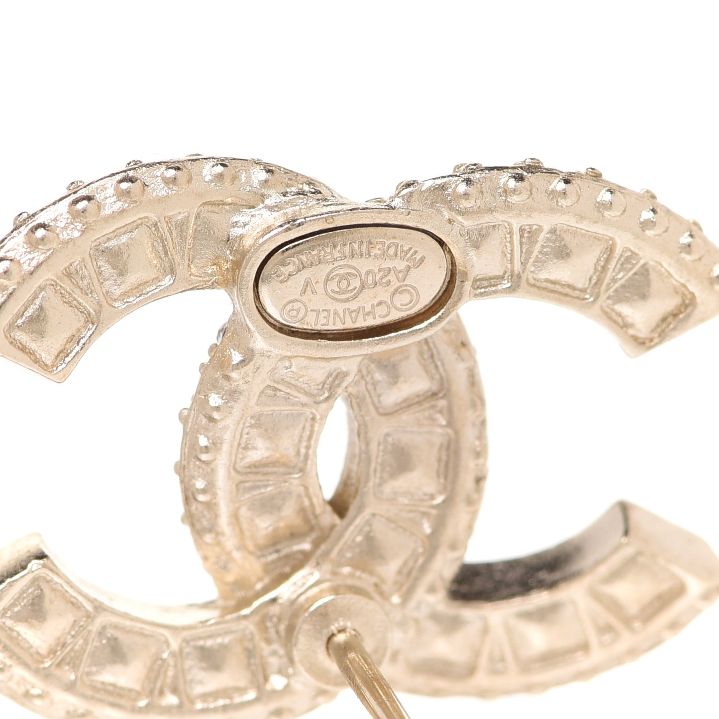 Crystal Timeless CC Earrings Light Gold
