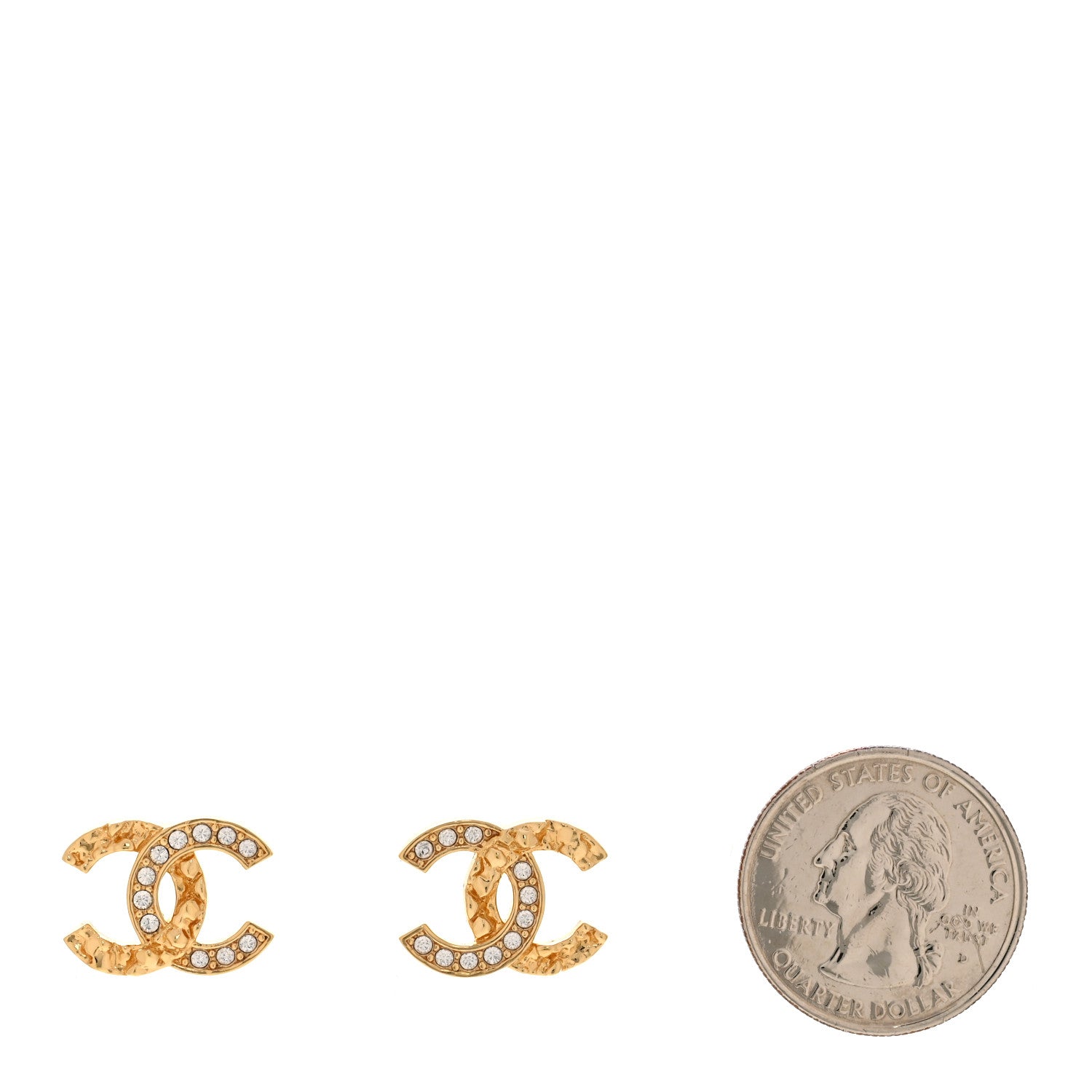 Chanel Crystal CC Earrings Gold 2 of 5