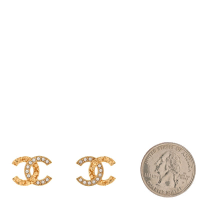 Chanel Crystal CC Earrings Gold 2 of 5