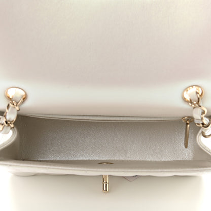 Chanel Iridescent Calfskin Quilted Mini Rectangular Flap White 5 of 10