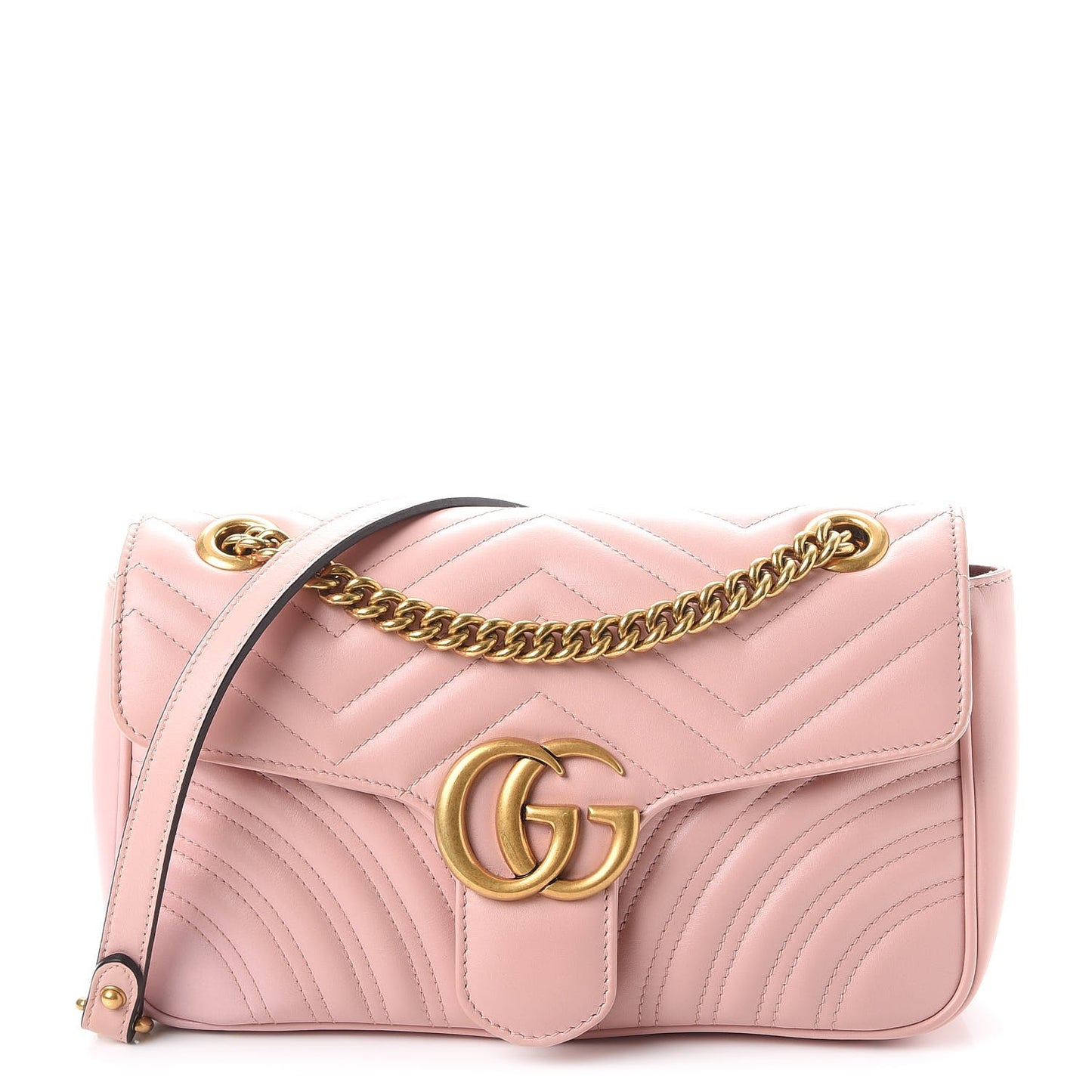 Calfskin Matelasse Small GG Marmont Shoulder Bag Perfect Pink