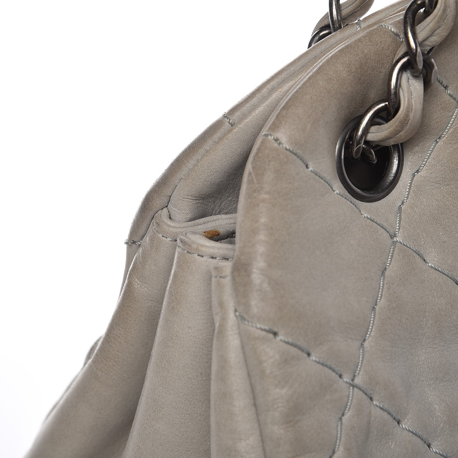 Chanel Iridescent Calfskin Large Just Mademoiselle Grey 17 of 17