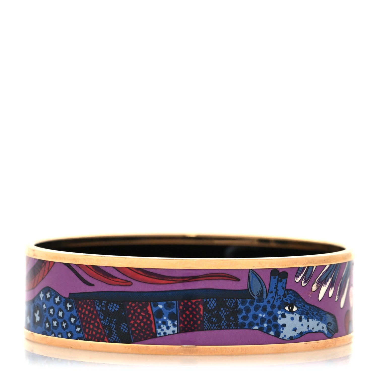 Hermes Enamel Printed Wide Le Marche de Savana Bracelet 65 1 of 5