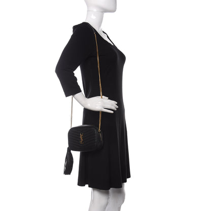Saint Laurent Grain De Poudre Matelasse Monogram Mini Lou Camera Bag Black 2 of 10