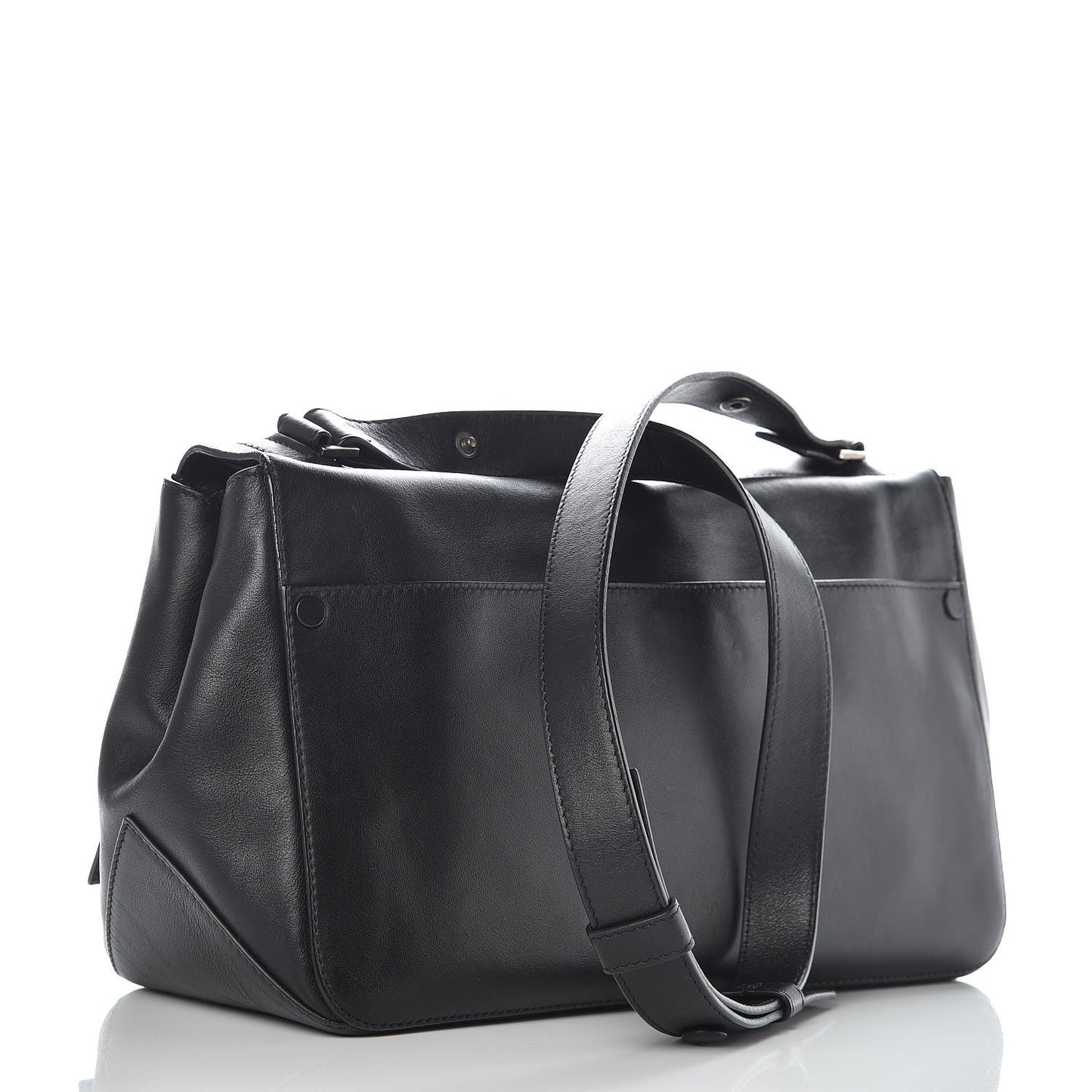 Calfskin Double Sided PS Courier Bag Black